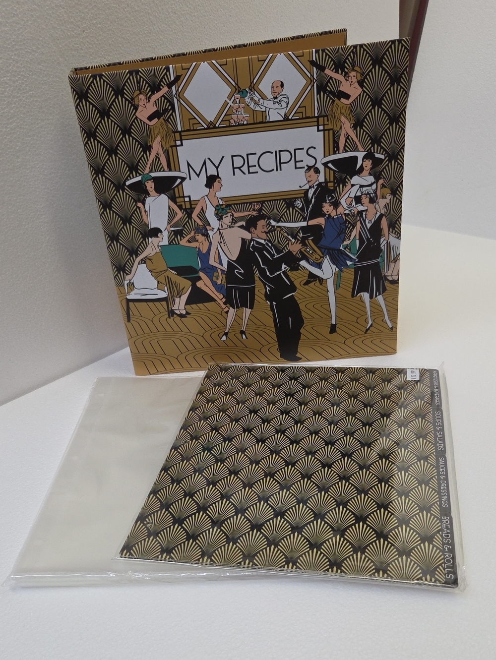 My Recipes Gold & Black Recipe Book - Decorative Kitchen Journal